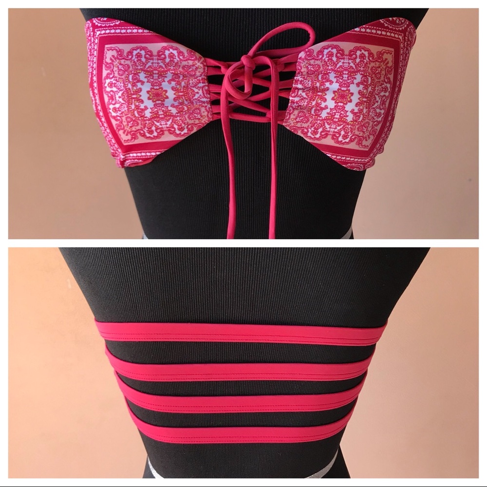 SALE 💚 Lovers + Friends Paisley Tie Bandeau Bikini Top